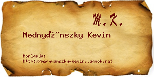 Mednyánszky Kevin névjegykártya